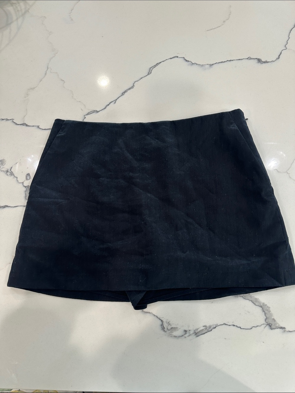Banana Republic Black Mini Skort European Flax Linen Size 4
